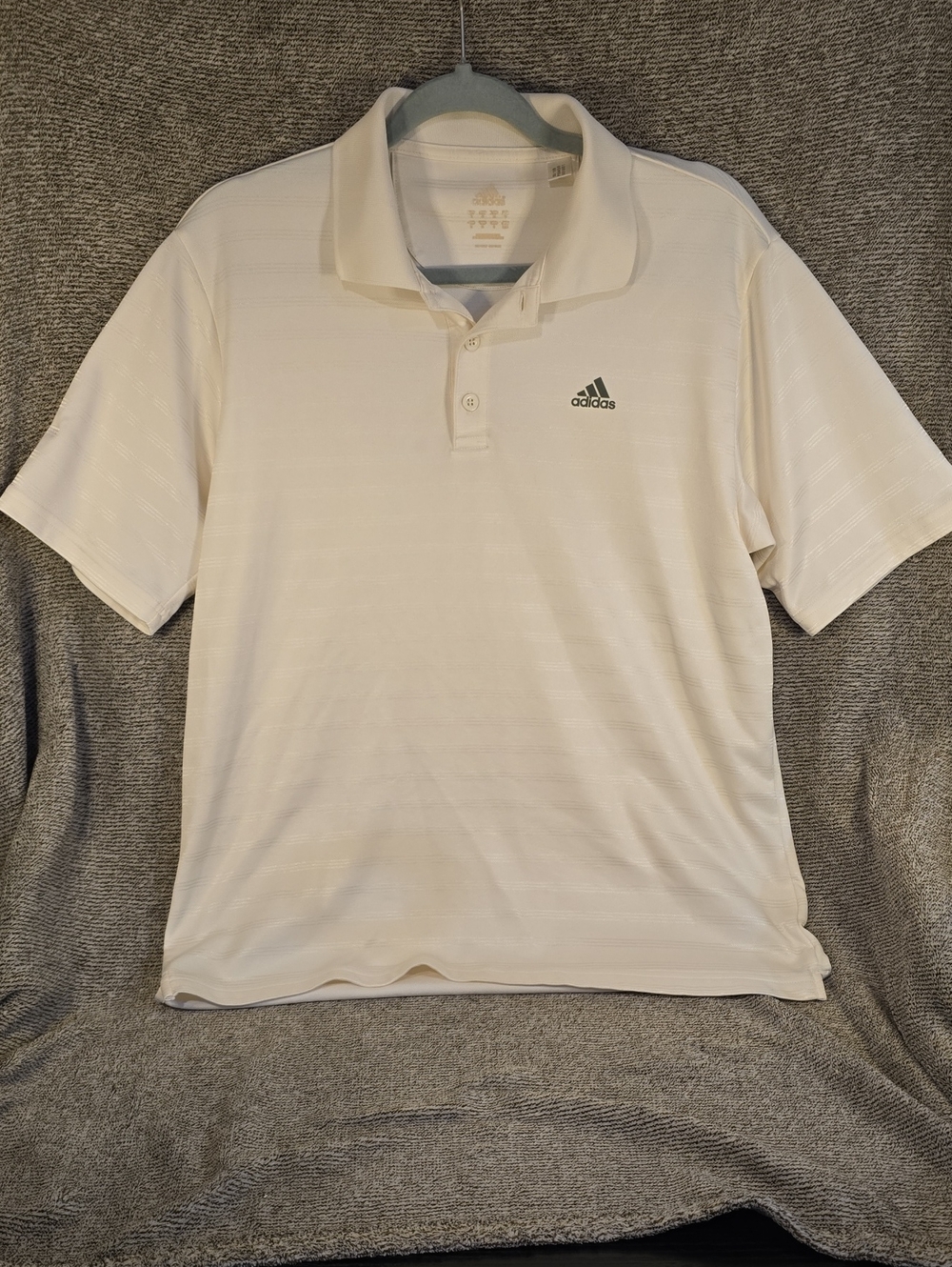 adidas Men’s Cream Polo Shirt with Small Black Logo